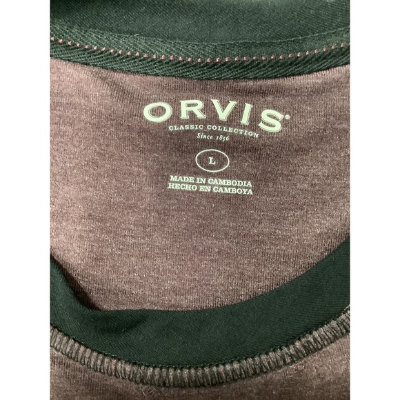 Orvis Shirt Men Size Large Long Sleeve‎ Stretch Maroon & Black - Picture 3 of 5